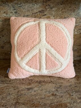 “Forever 21 Home” Peace Sign Plush Throw Pillow